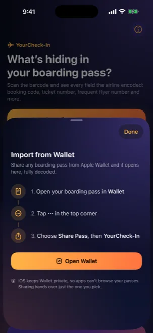 Import from Apple Wallet
